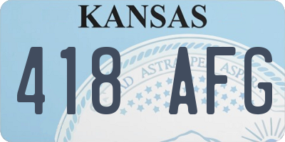 KS license plate 418AFG