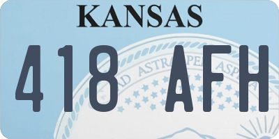 KS license plate 418AFH