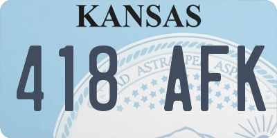 KS license plate 418AFK