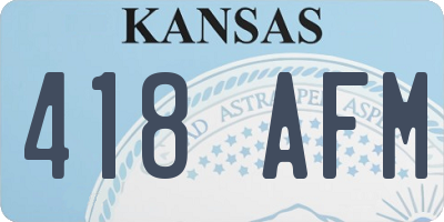 KS license plate 418AFM