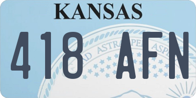 KS license plate 418AFN