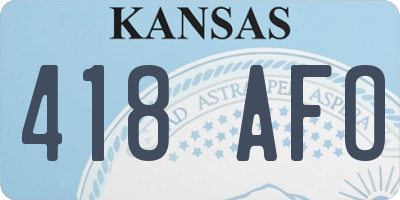 KS license plate 418AFO