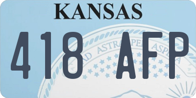 KS license plate 418AFP