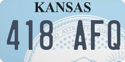 KS license plate 418AFQ