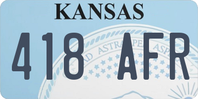 KS license plate 418AFR