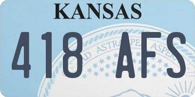 KS license plate 418AFS