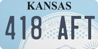 KS license plate 418AFT