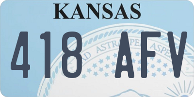 KS license plate 418AFV