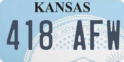 KS license plate 418AFW