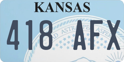 KS license plate 418AFX