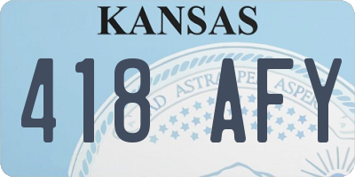 KS license plate 418AFY