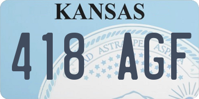 KS license plate 418AGF