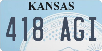 KS license plate 418AGI