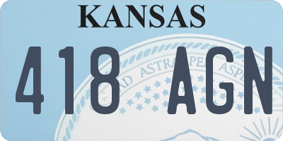 KS license plate 418AGN