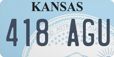 KS license plate 418AGU