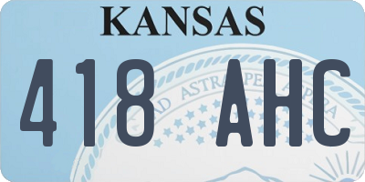 KS license plate 418AHC