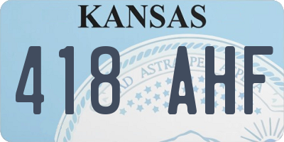 KS license plate 418AHF