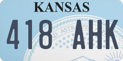 KS license plate 418AHK