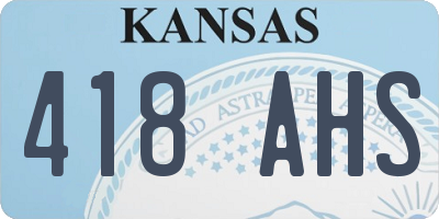 KS license plate 418AHS