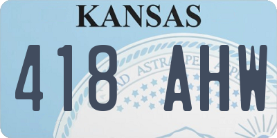 KS license plate 418AHW