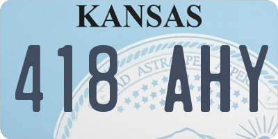 KS license plate 418AHY