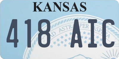 KS license plate 418AIC
