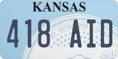 KS license plate 418AID