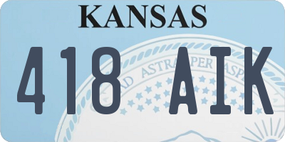 KS license plate 418AIK