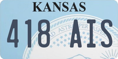 KS license plate 418AIS