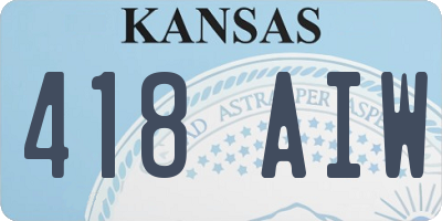 KS license plate 418AIW