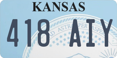 KS license plate 418AIY