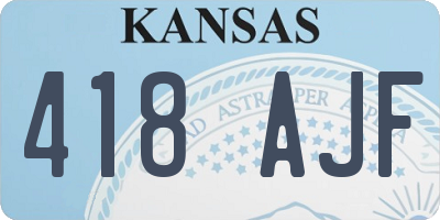KS license plate 418AJF