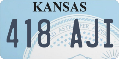 KS license plate 418AJI