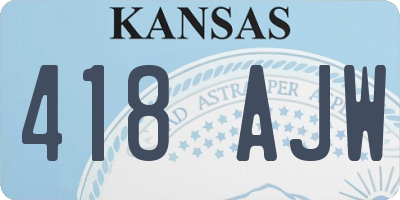 KS license plate 418AJW