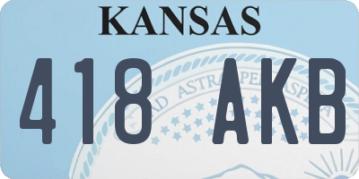 KS license plate 418AKB