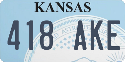 KS license plate 418AKE