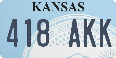 KS license plate 418AKK