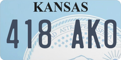 KS license plate 418AKO