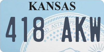 KS license plate 418AKW
