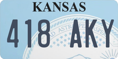 KS license plate 418AKY