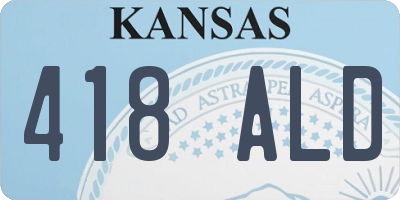 KS license plate 418ALD