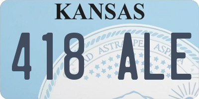 KS license plate 418ALE