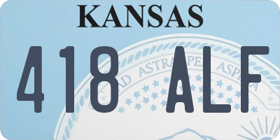 KS license plate 418ALF