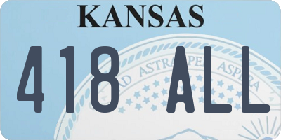 KS license plate 418ALL