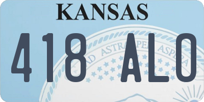 KS license plate 418ALO