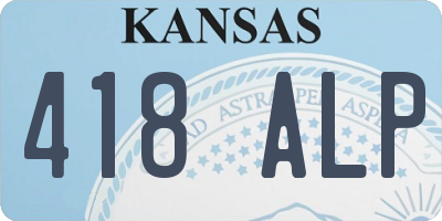 KS license plate 418ALP
