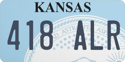 KS license plate 418ALR
