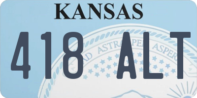 KS license plate 418ALT