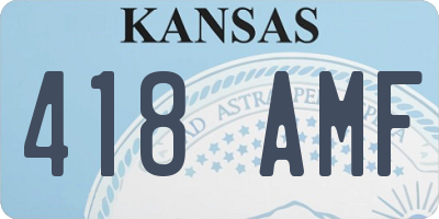 KS license plate 418AMF