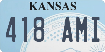 KS license plate 418AMI